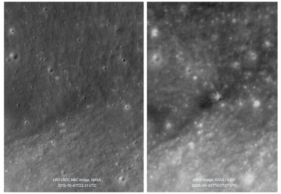 Here Are the First Images of the Crater Left on the Moon by SpaceX’s Rocket