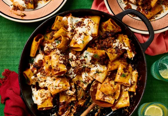 Gurdeep Loyal’s quick and easy recipe for Turkish lamb and hot pepper paccheri | Quick and easy